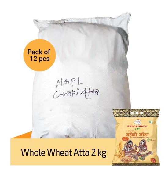 nepal gramodhyog whole wheat chaki ata 2 kg packs of 12 pcs-ngpl